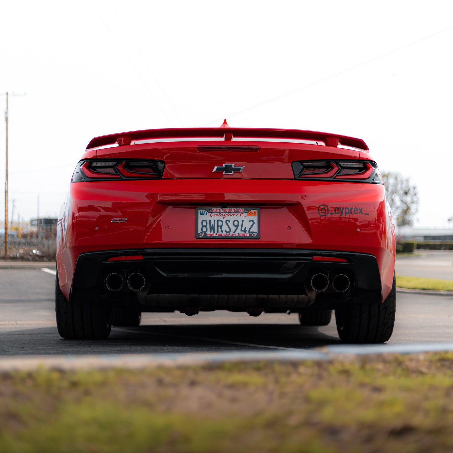 2016-2018 CHEVY CAMARO VELOX LED TAILLIGHTS GLOSS BLACK/RED LENS