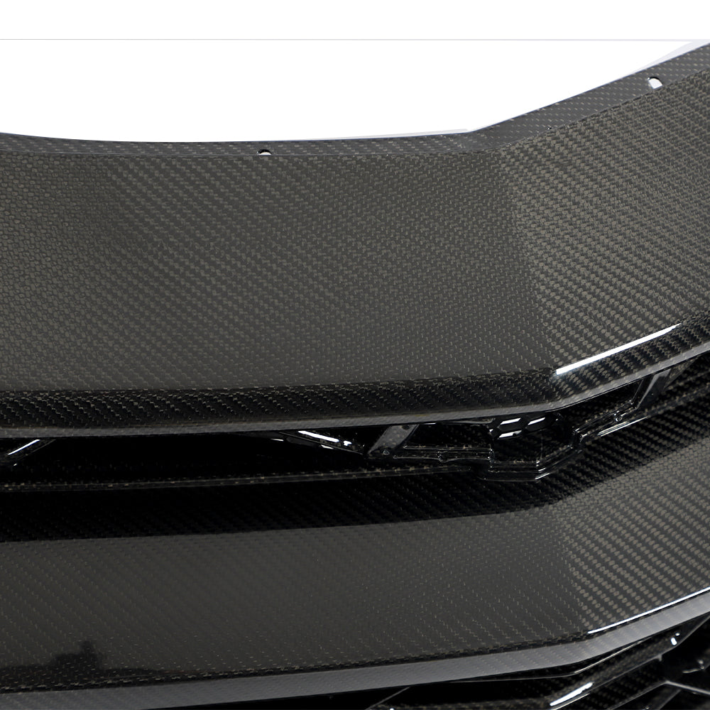 2017-2025 Chevy Camaro ZL1 Black Panther 1PC Full Gloss Carbon Fiber Track Package Front Bumper Conversion