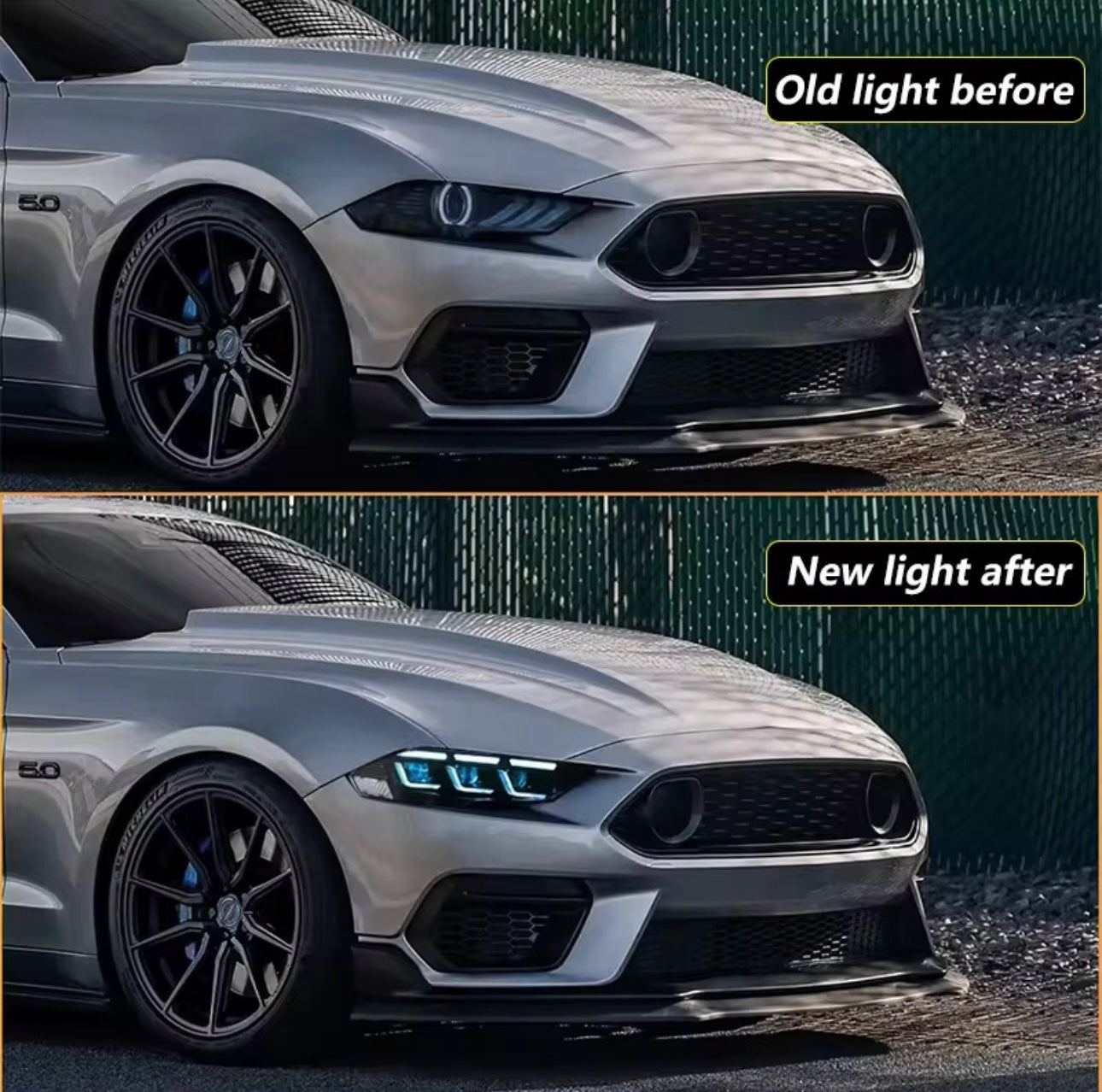 2015-2023 FORD MUSTANG S650 STYLE HEADLIGHTS (RGB)