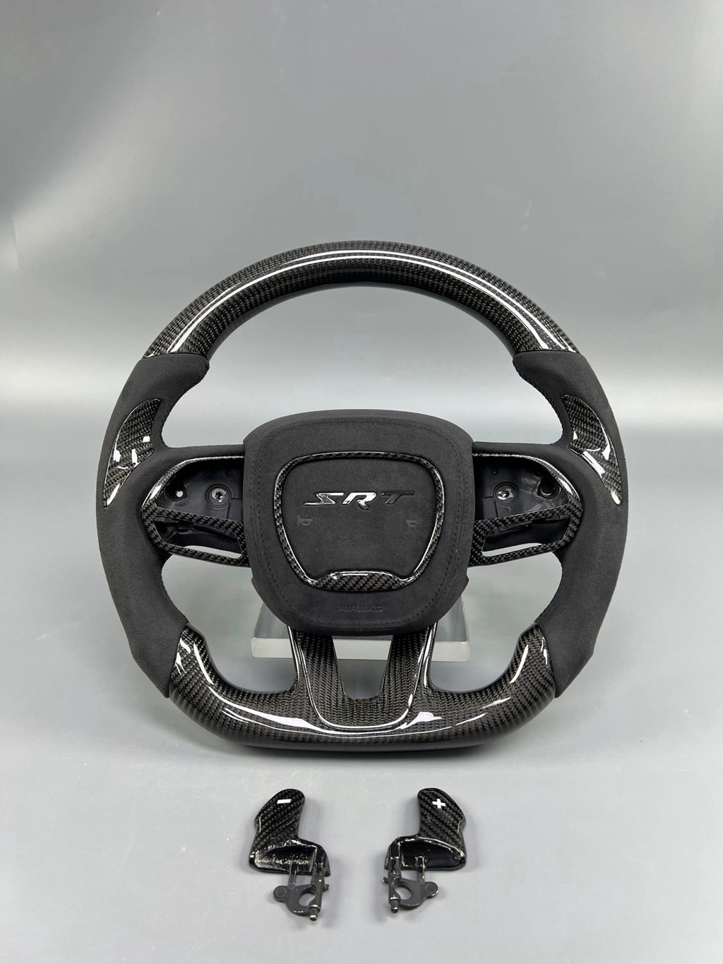 CUSTOM LED CARBON FIBER STEERING WHEEL + CUSTOM AIRBAG
