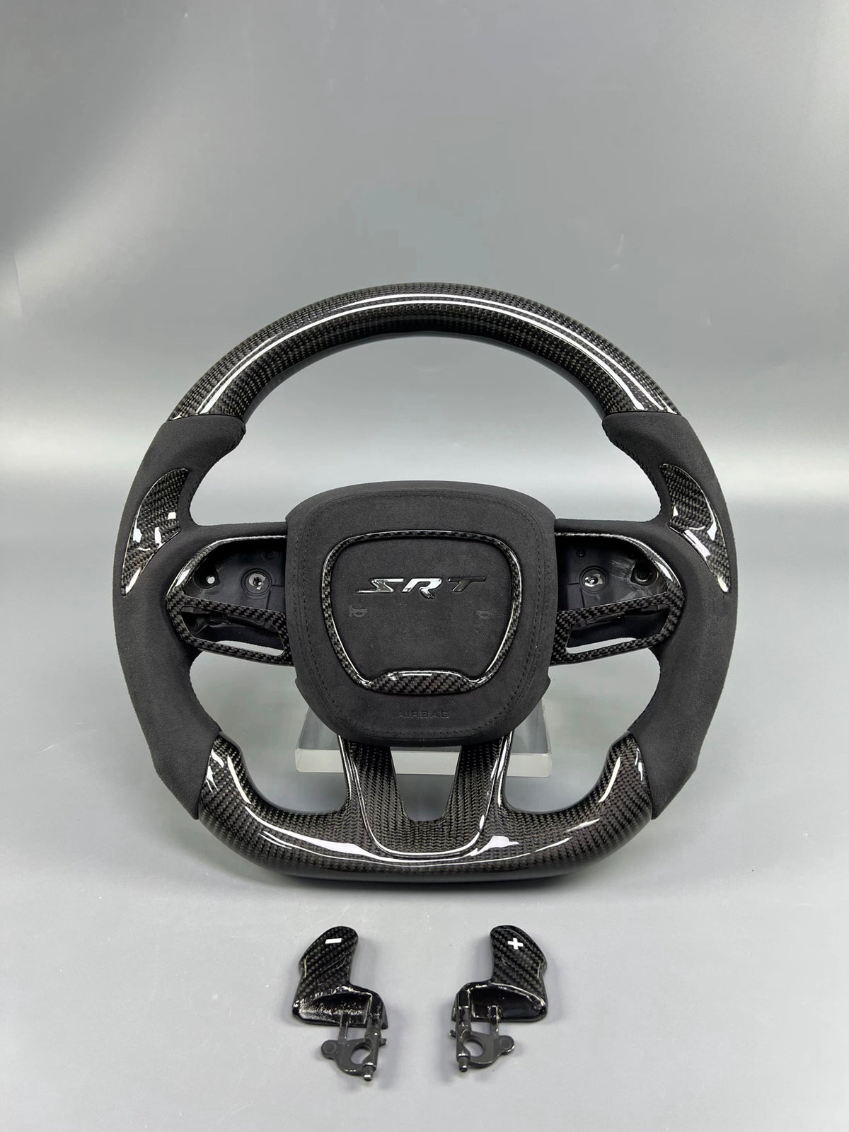 CUSTOM LED CARBON FIBER STEERING WHEEL + CUSTOM AIRBAG