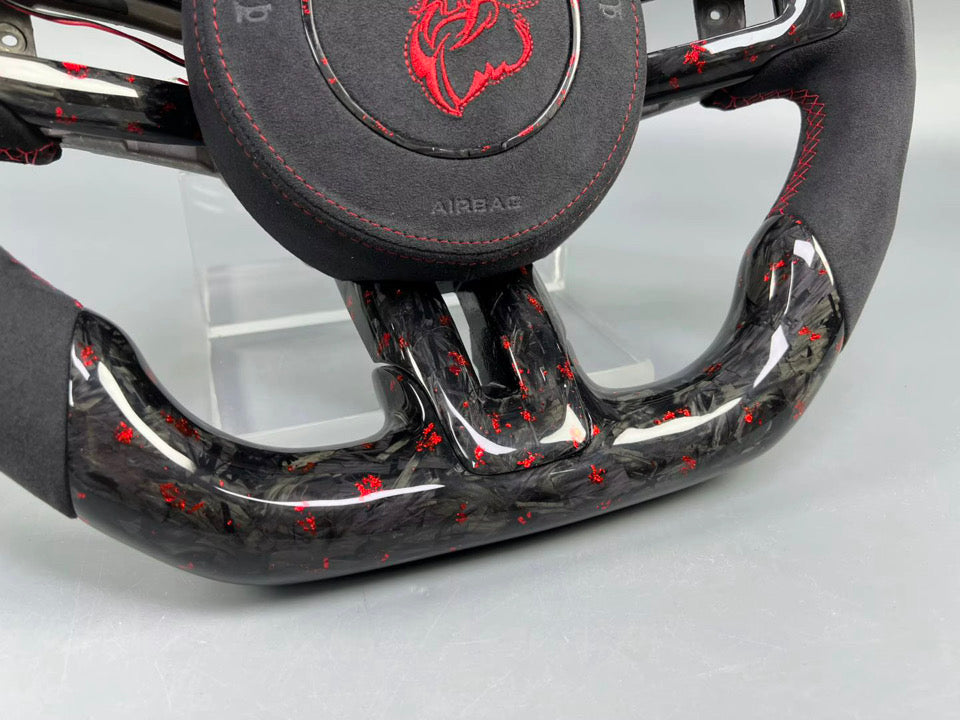 CUSTOM LED CARBON FIBER STEERING WHEEL + CUSTOM AIRBAG
