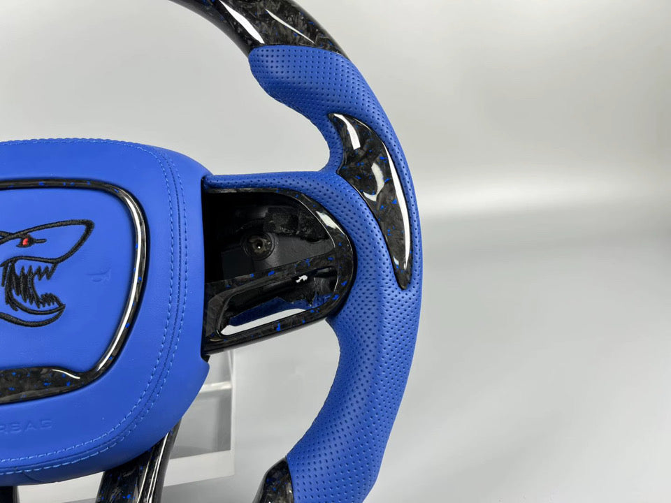 CUSTOM LED CARBON FIBER STEERING WHEEL + CUSTOM AIRBAG