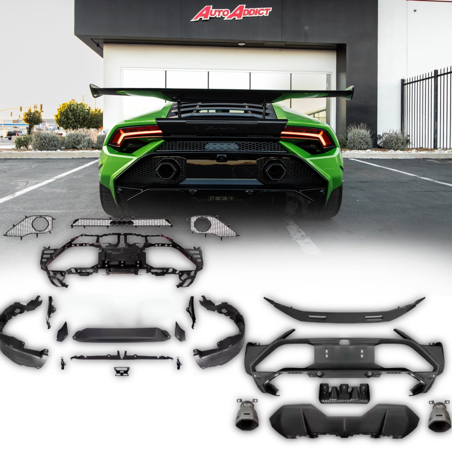 2014-2024 Lamborghini Huracan Tecnica Rear Bumper Conversion Kit