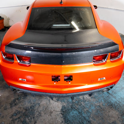 2010-2013 Camaro Type-X Double Sided Gloss Carbon Fiber Trunk W/ Integrated Spoiler