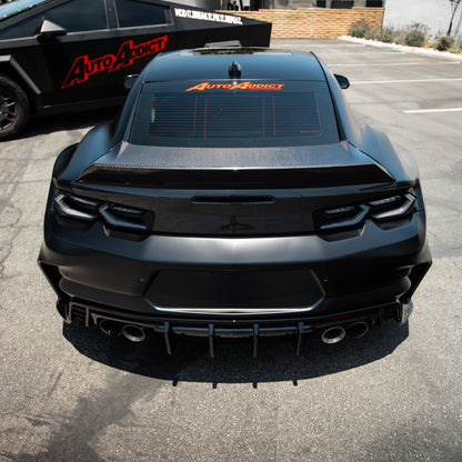 2016-2024 Camaro Type-X Double Sided Gloss Carbon Fiber Trunk W/ Integrated Spoiler