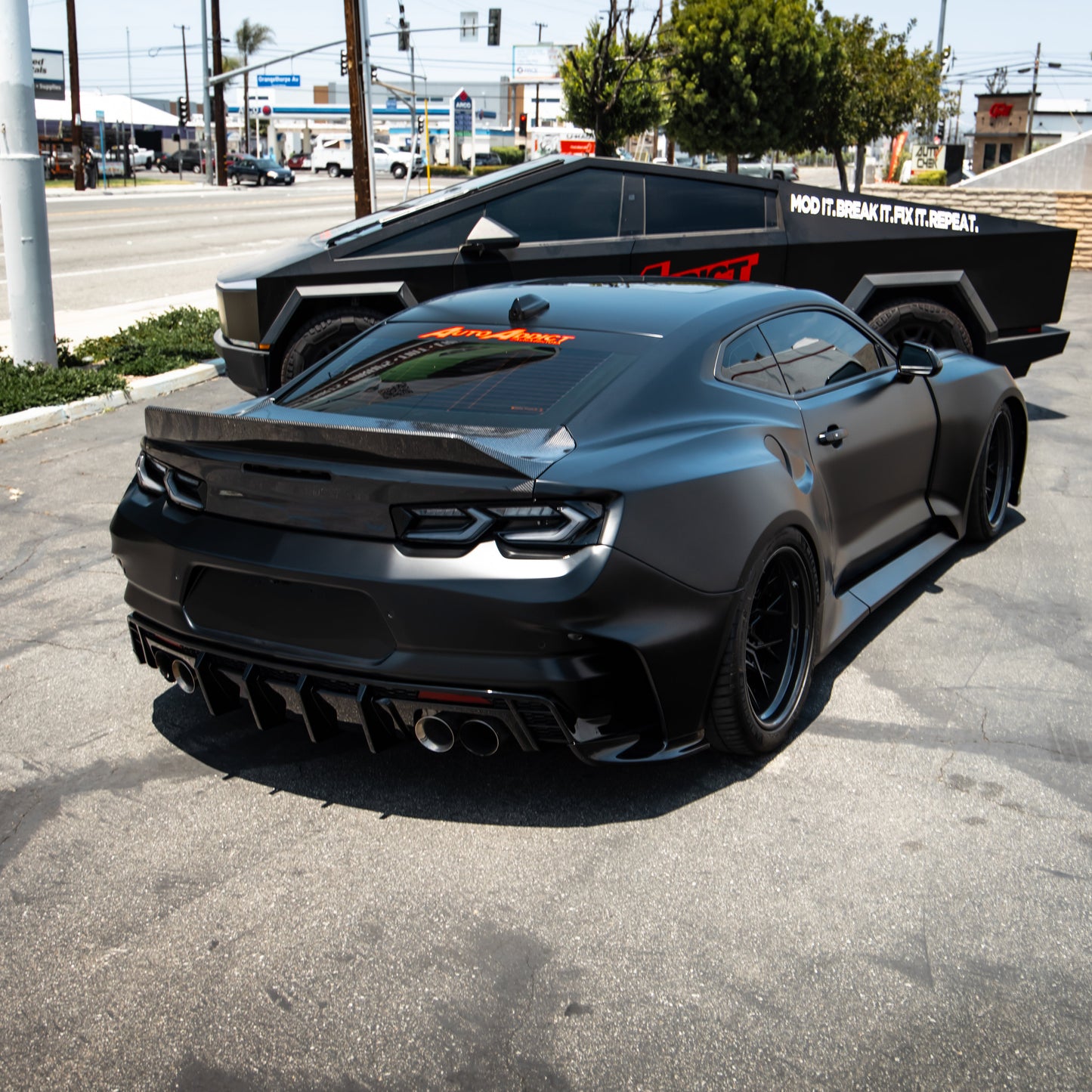 2016-2024 Camaro Type-X Double Sided Gloss Carbon Fiber Trunk W/ Integrated Spoiler