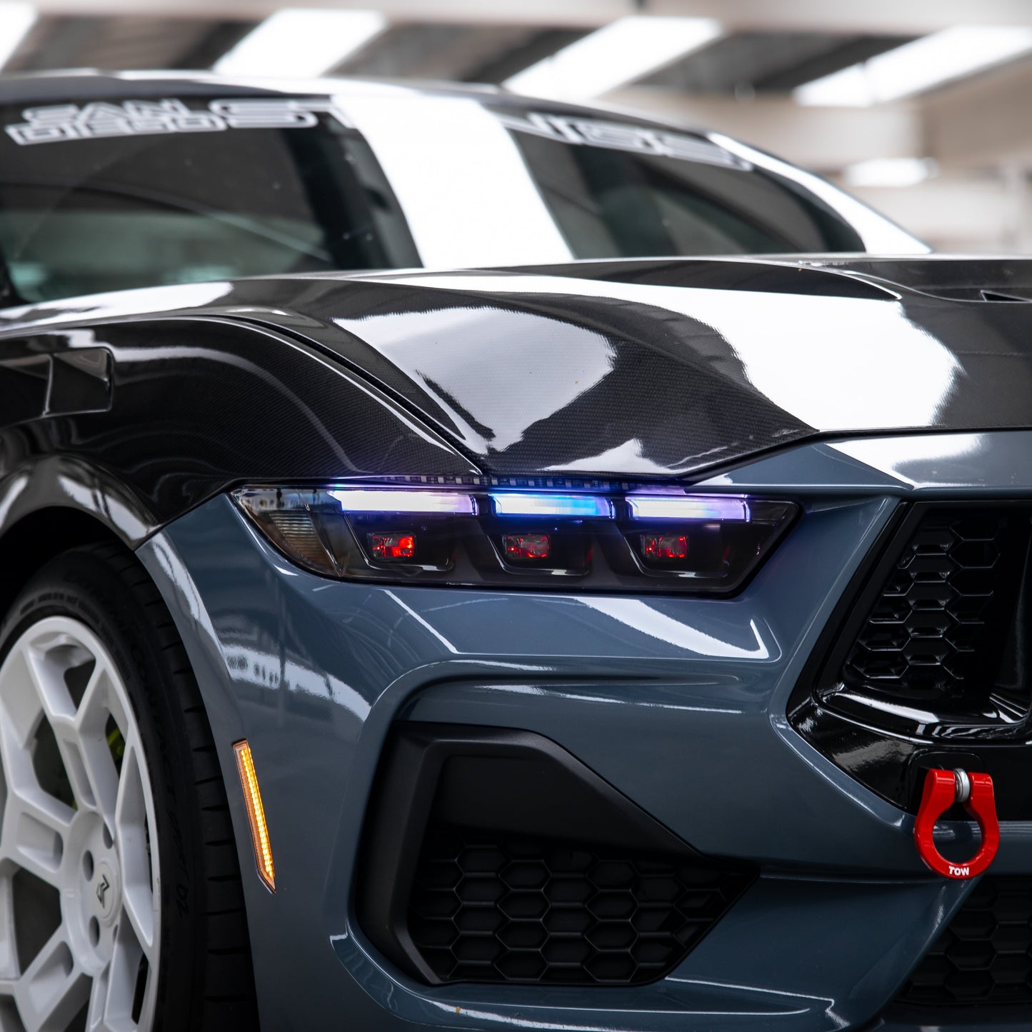 2024+ Ford Mustang S650 RGB Headlights With Gloss Black Housing (Pair)