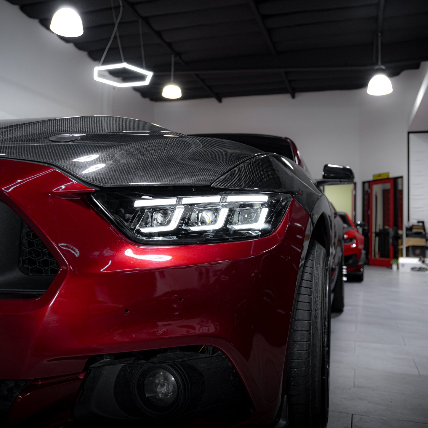 2015-2017 Ford Mustang Projector Headlights S650 Style LED Amber Sequential Turn Signals