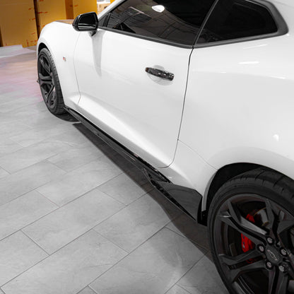 2016-2025 Chevy Camaro Evo Style Gloss Black Side Skirt Rockers SS/RS/LT