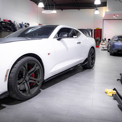 2016-2025 Chevy Camaro Evo Style Gloss Black Side Skirt Rockers SS/RS/LT