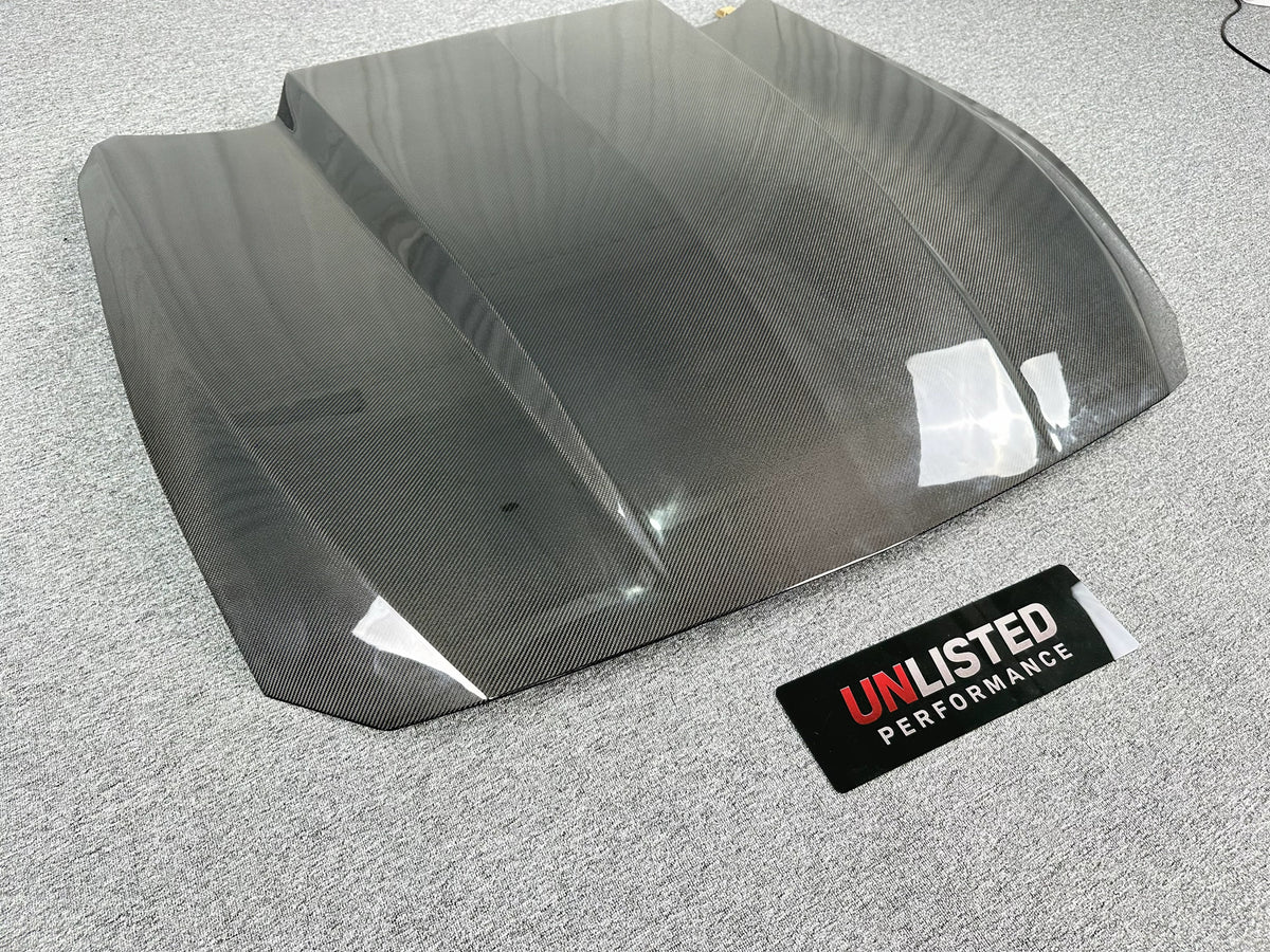 2024+ MUSTANG COWL STYLE CARBON FIBER HOOD