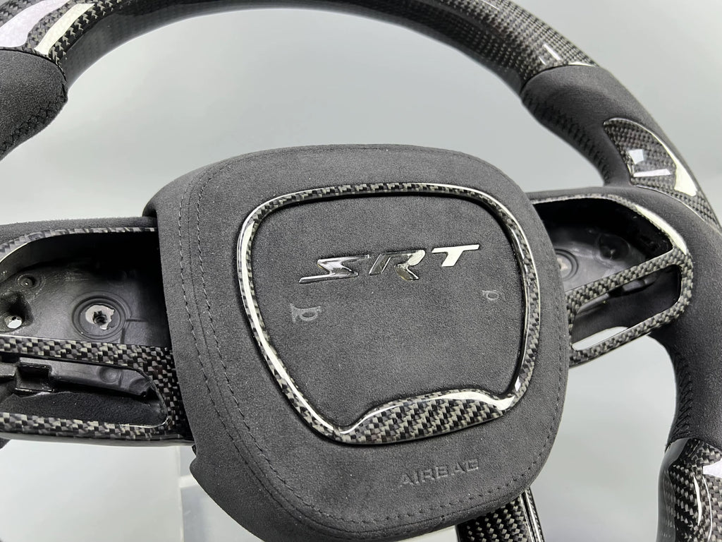 CUSTOM LED CARBON FIBER STEERING WHEEL + CUSTOM AIRBAG