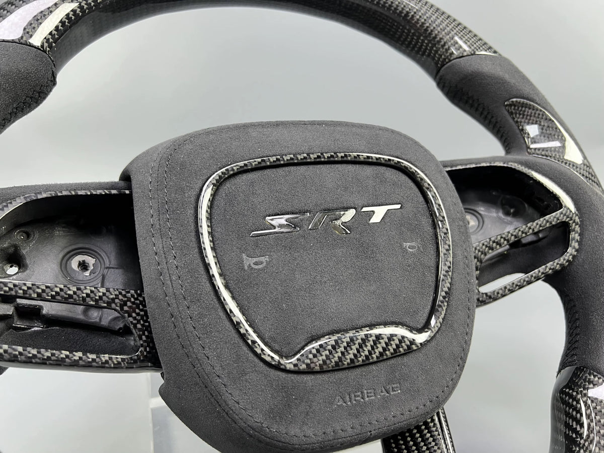 CUSTOM LED CARBON FIBER STEERING WHEEL + CUSTOM AIRBAG