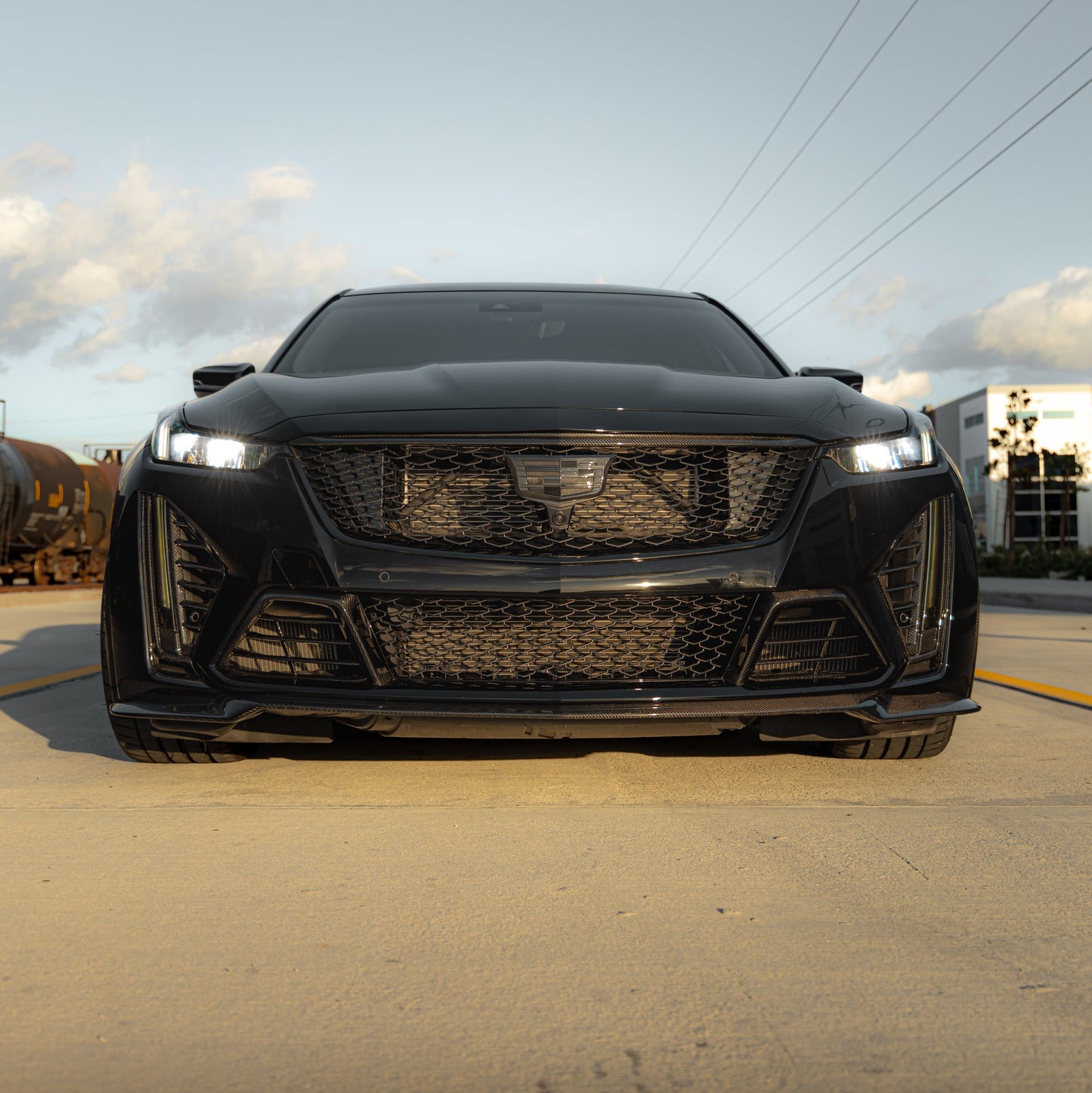 2022-2025 Cadillac CT5-V Blackwing Gloss Carbon Fiber Front Chin Splitter