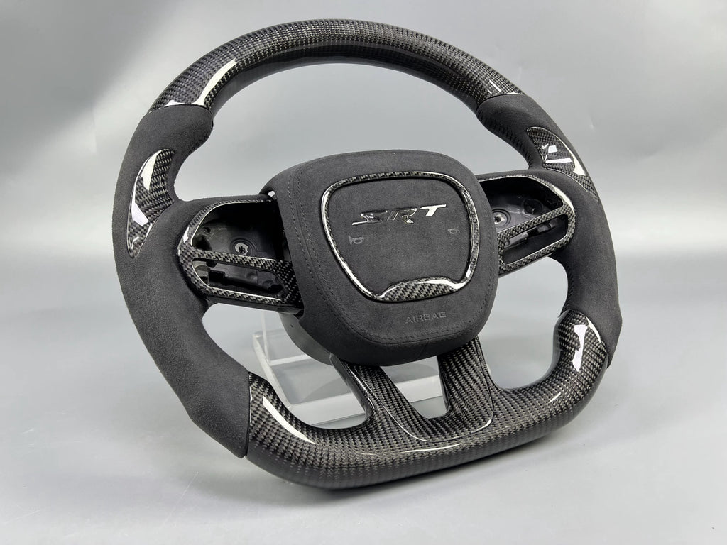 CUSTOM LED CARBON FIBER STEERING WHEEL + CUSTOM AIRBAG