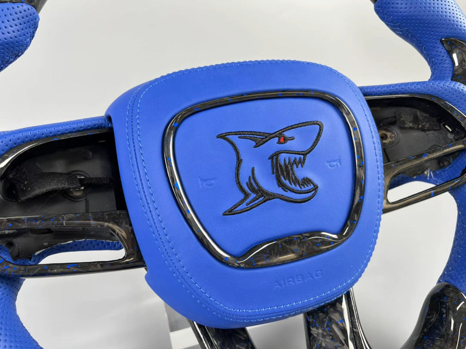 CUSTOM LED CARBON FIBER STEERING WHEEL + CUSTOM AIRBAG