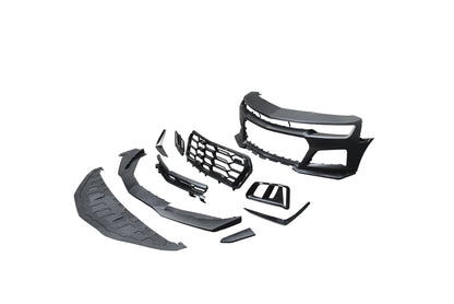 2010-2015 Chevy Camaro ZL1 1LE Track Package Front Bumper Conversion 11pcs Full Kit Flat BLK Body Kit