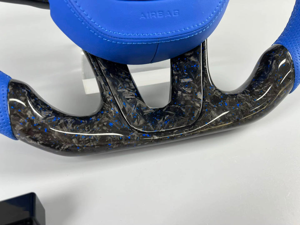 CUSTOM LED CARBON FIBER STEERING WHEEL + CUSTOM AIRBAG