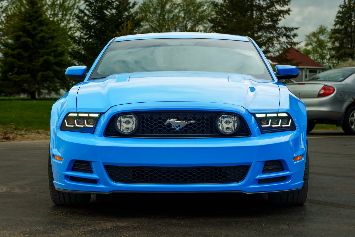 2010-2014 S197 Ford Mustang S650 Style LED Headlights W/ Amber Sequential Turn Signal (Pair)