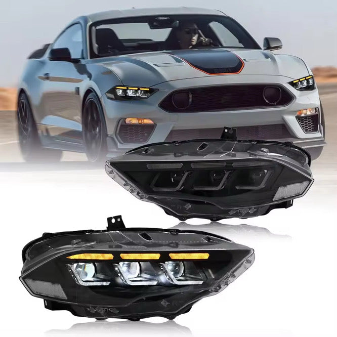 2015-2023 FORD MUSTANG S650 STYLE HEADLIGHTS (WHITE LED)
