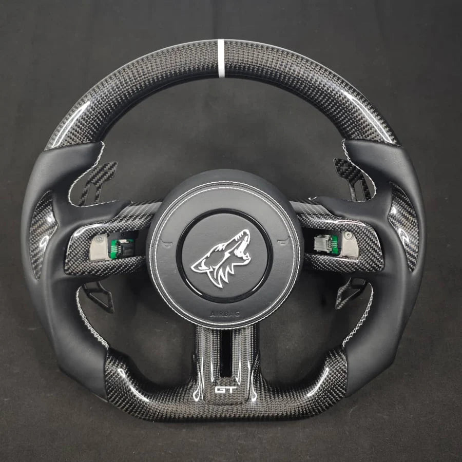 CUSTOM NON LED CARBON FIBER STEERING WHEEL + CUSTOM AIRBAG
