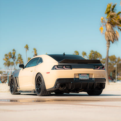 2014-2015 Chevy Camaro Evo Style Shark Fins Rear Diffuser Quad/Single Tips
