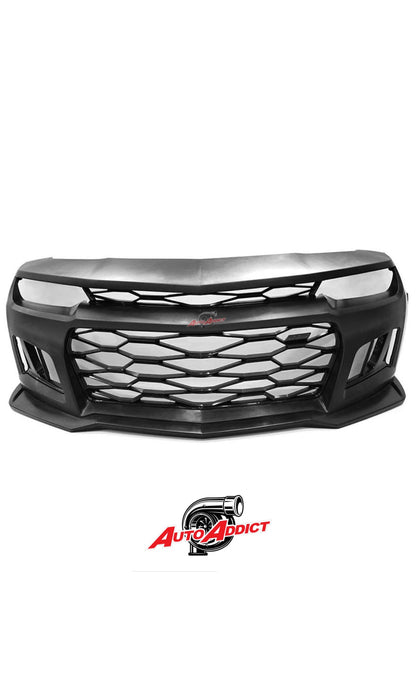 2016-2018 Chevy Camaro ZL1 Front Bumper Conversion 7pcs Ful Kit Flat BLK