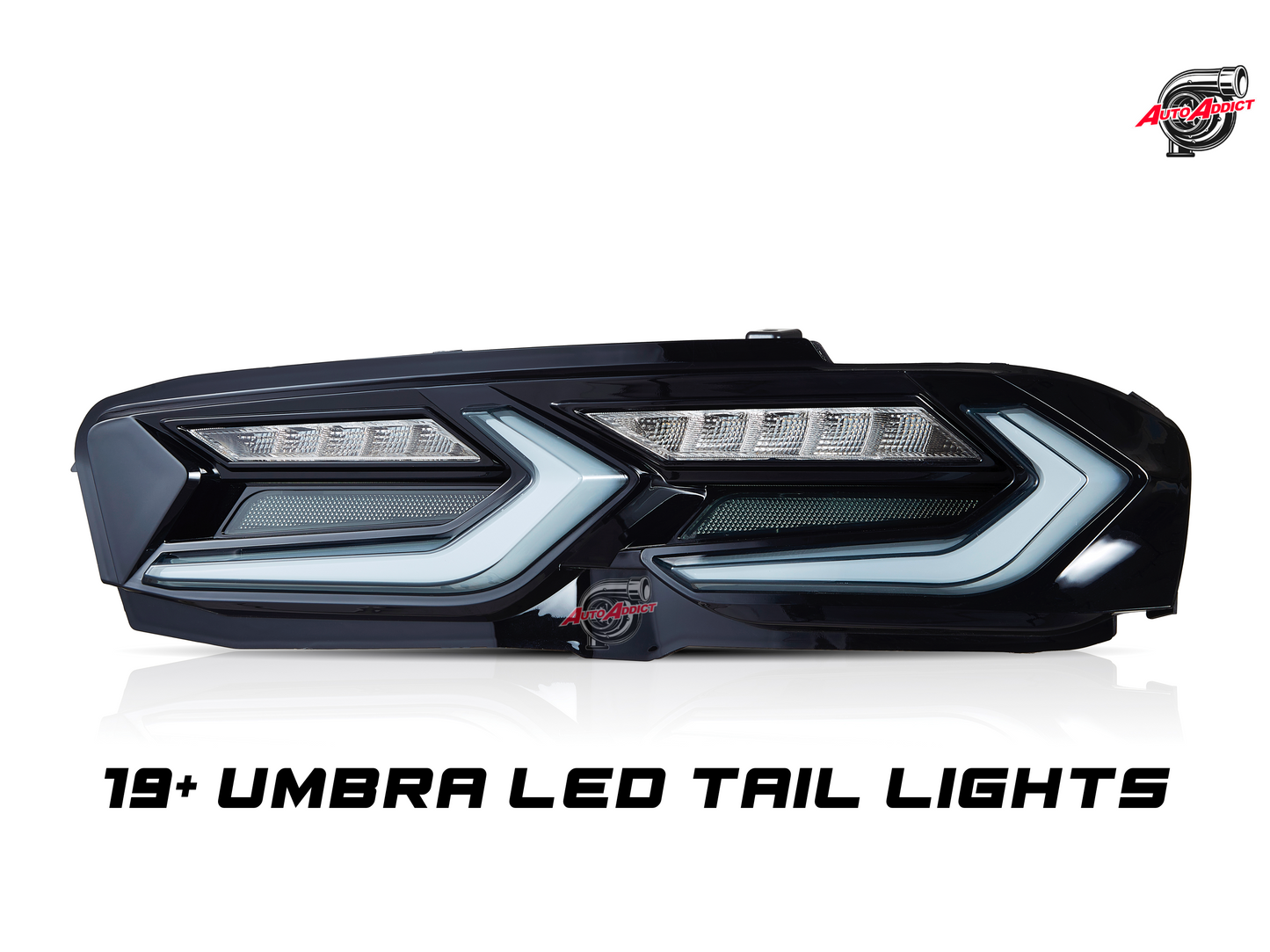2019-2025 CHEVY CAMARO UMBRA LED TAILLIGHTS GLOSS BLACK/SMOKE LENS
