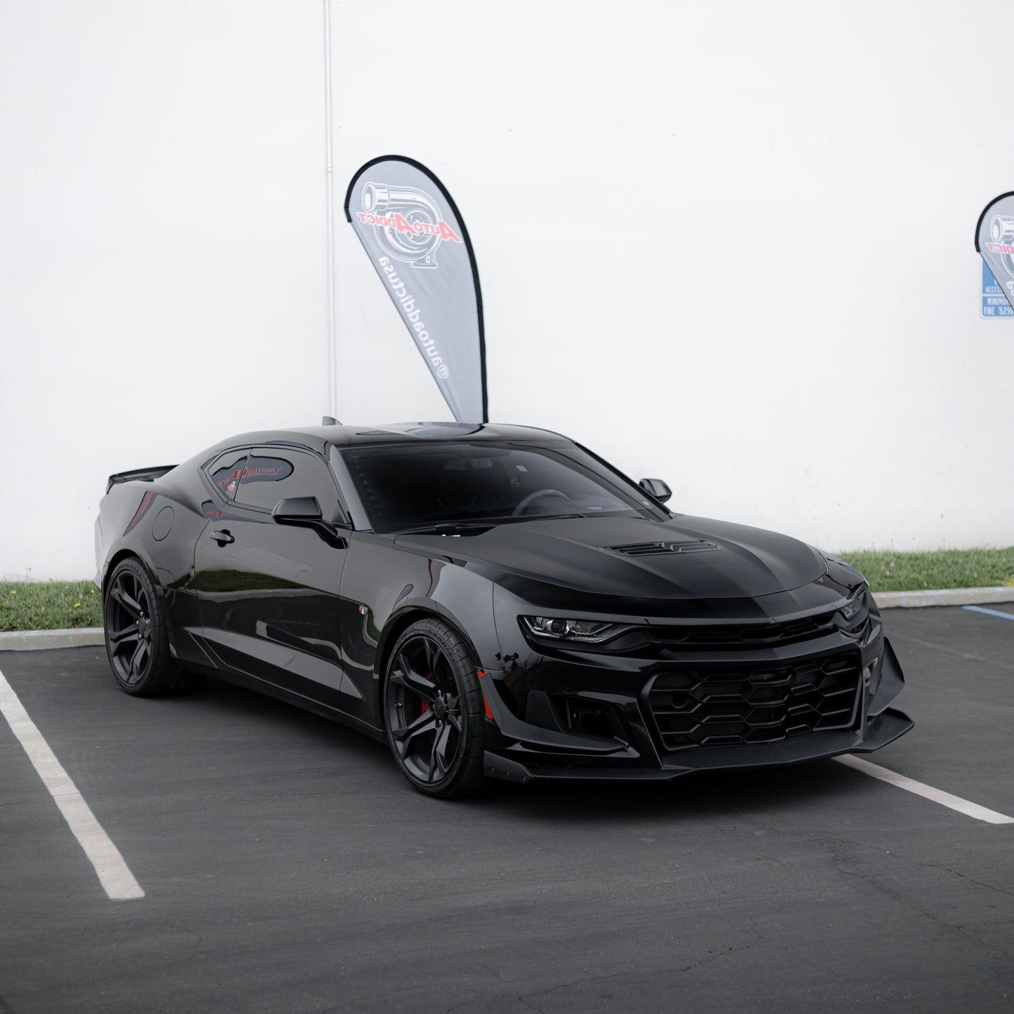 2019-2025 Chevy Camaro ZL1 1LE Track Package Front Bumper Conversion 13pcs Full Kit Flat BLK for RS Headlights