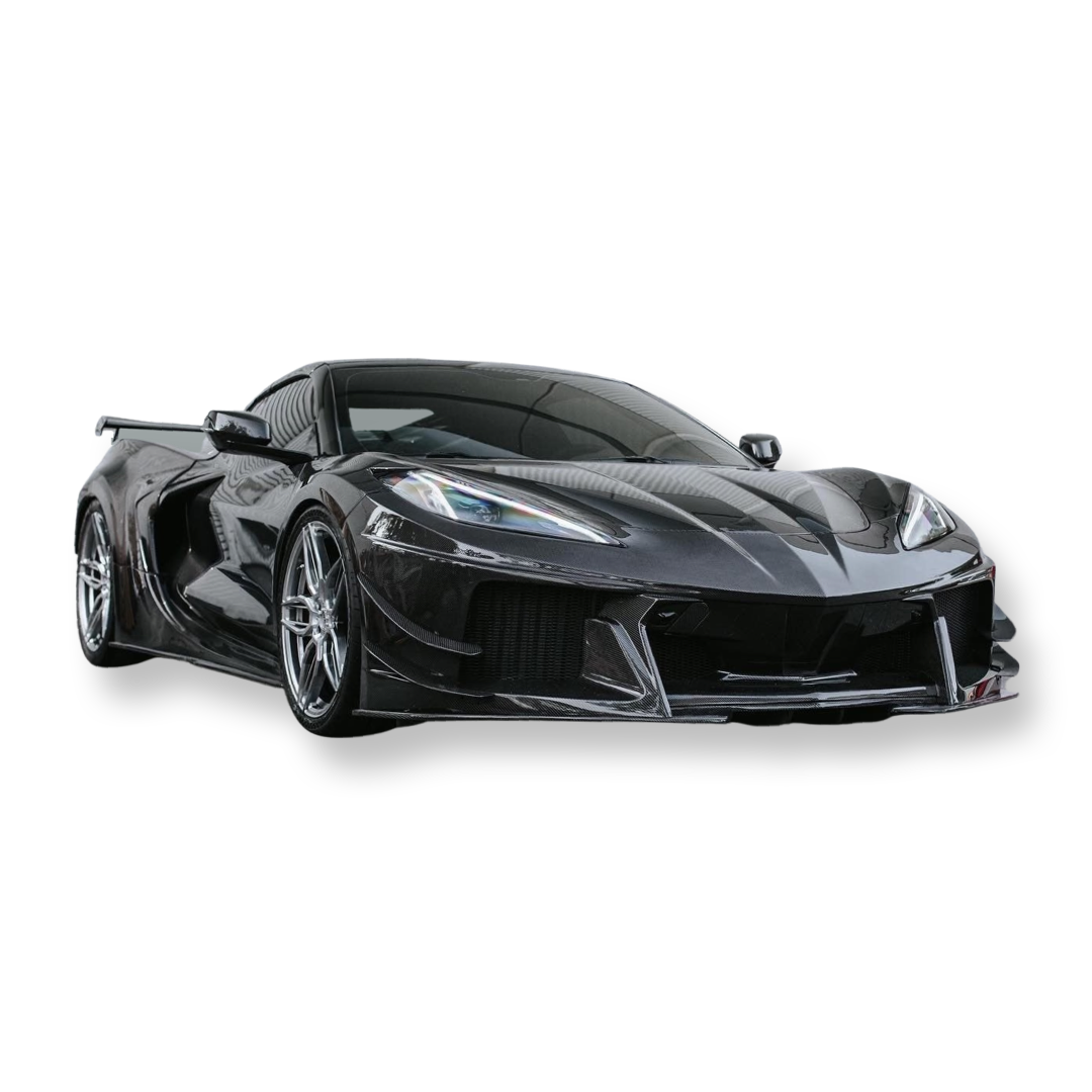 2020-2024 Corvette C8 Deluxe Wide Track Package Full Carbon Fiber Kit Bumper to Bumper