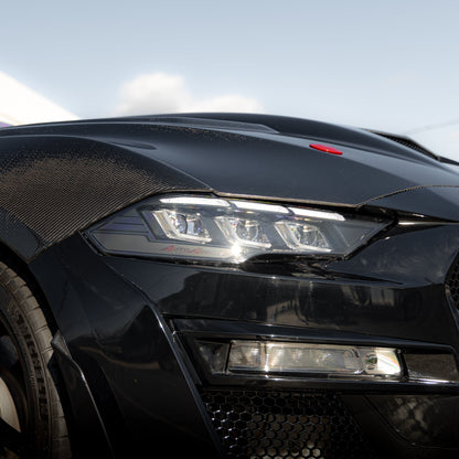 2018-2023 Ford Mustang Projector Headlights S650 Style LED Amber Sequential Turn Signals