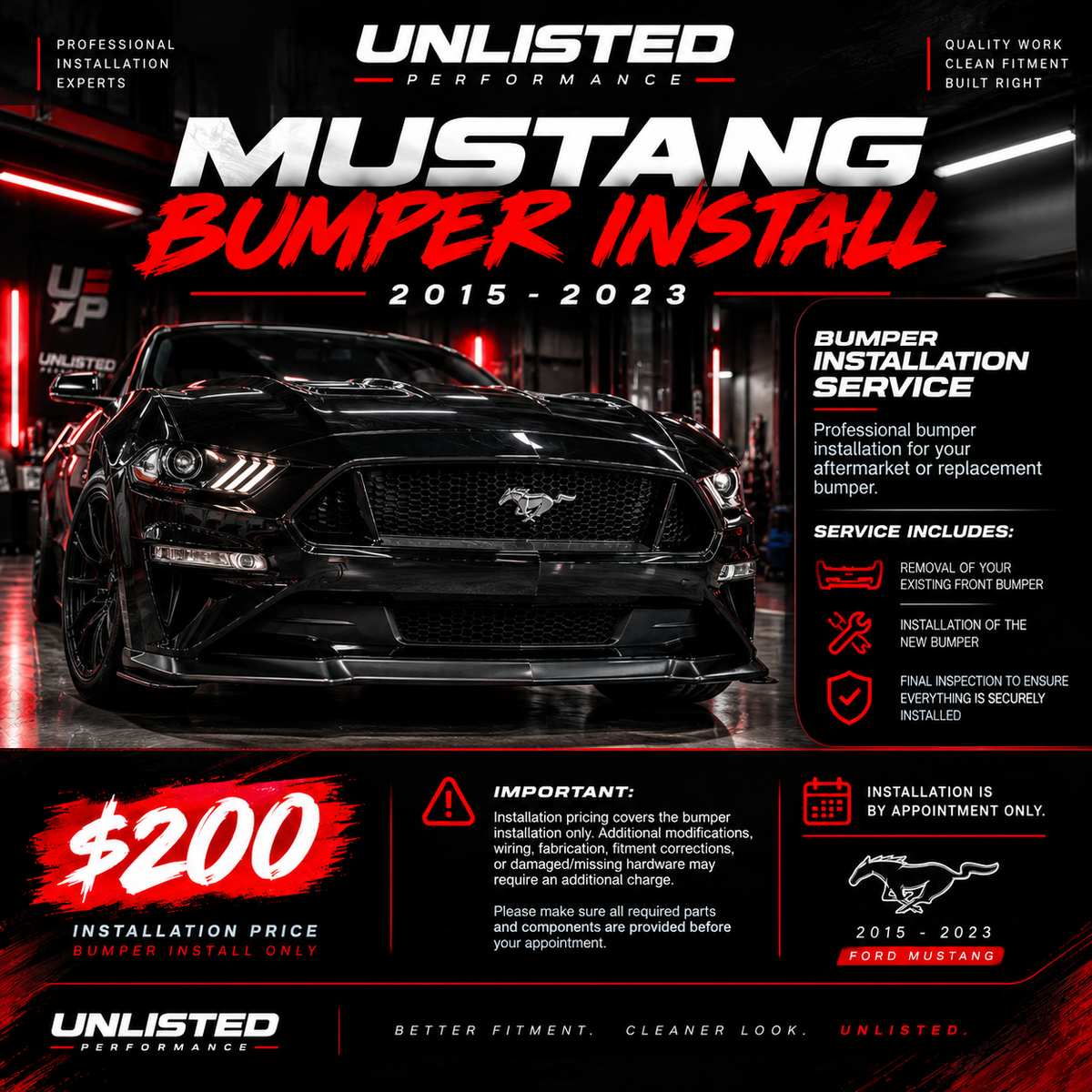 2015-2023 MUSTANG BUMPER INSTALL