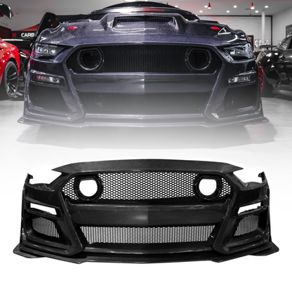 2018-2023 Ford Mustang GT500/Mach1 Combo Double Sided Full Carbon Fiber Track Package Front Bumper Conversion