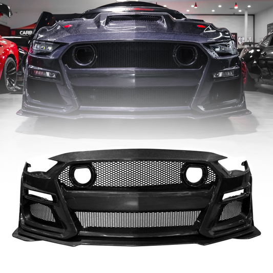 2018-2023 Ford Mustang GT500/Mach1 Combo Double Sided Full Carbon Fiber Track Package Front Bumper Conversion