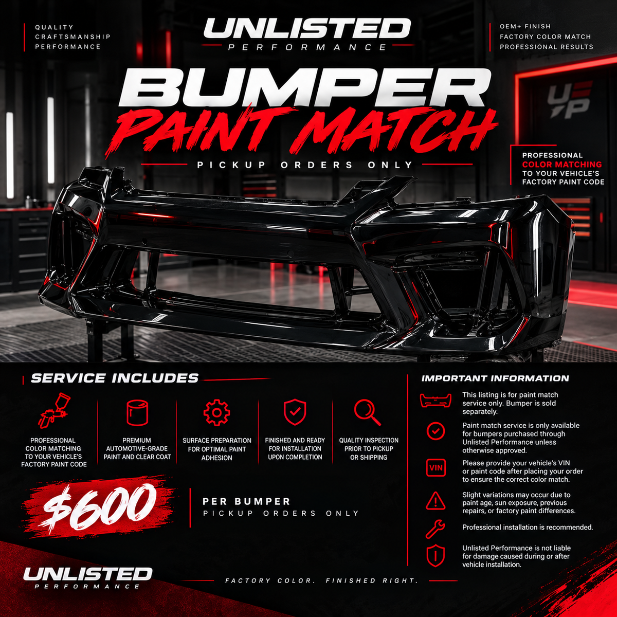 BUMPER PAINT MATCH (pick up orders)