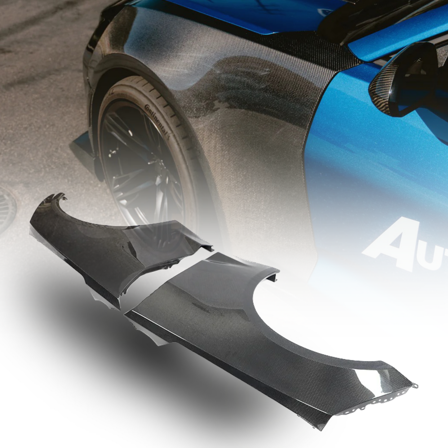 2017-2025 Chevy Camaro ZL1 OEM Gloss Carbon Fiber Fenders