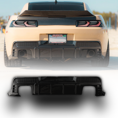 2014-2015 Chevy Camaro Evo Style Shark Fins Rear Diffuser Quad/Single Tips