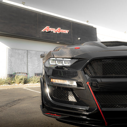 2018-2023 Ford Mustang Projector Headlights S650 Style LED Amber Sequential Turn Signals