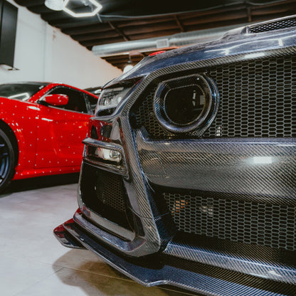 2018-2023 Ford Mustang GT500/Mach1 Combo Double Sided Full Carbon Fiber Track Package Front Bumper Conversion