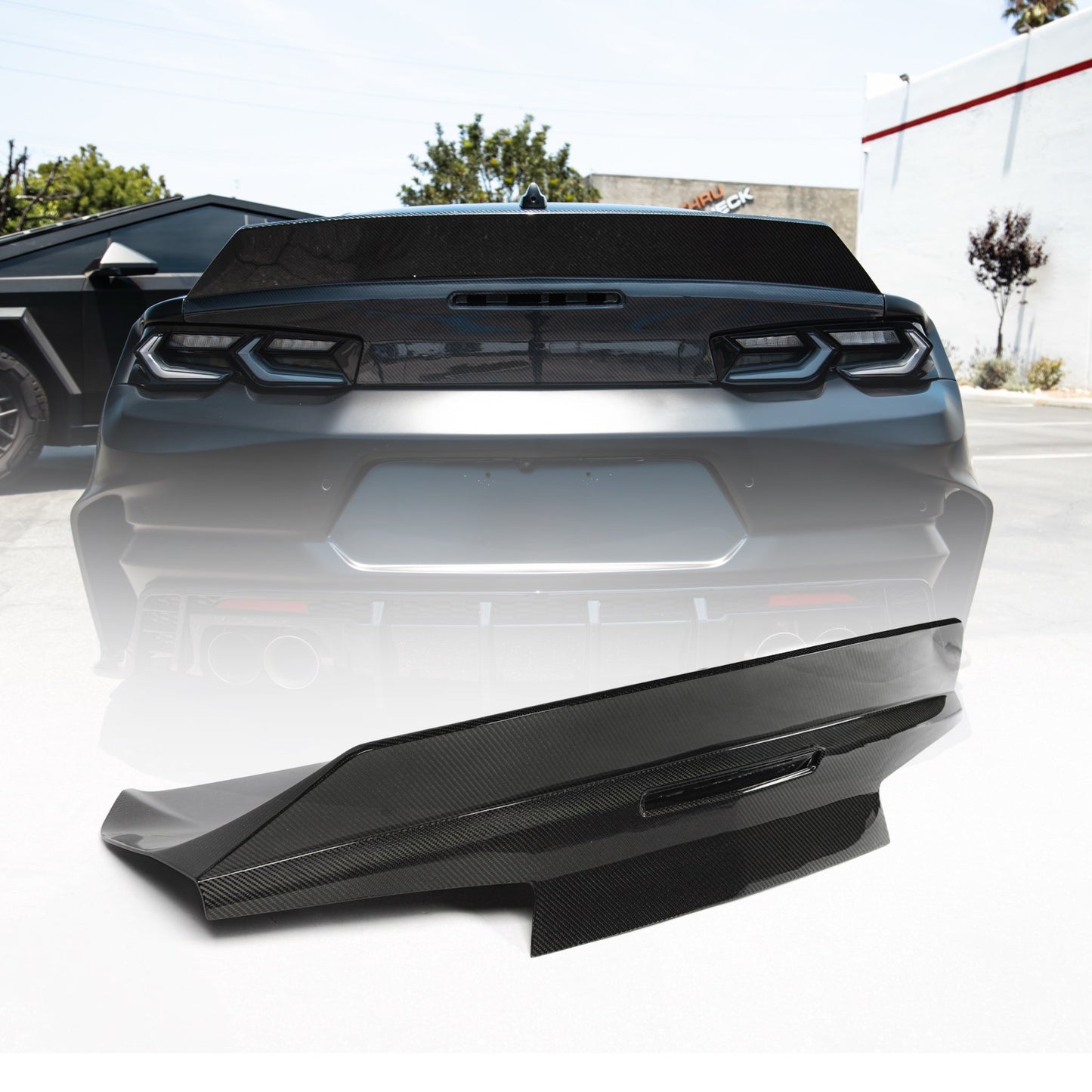 2016-2024 Camaro Type-X Double Sided Gloss Carbon Fiber Trunk W/ Integrated Spoiler
