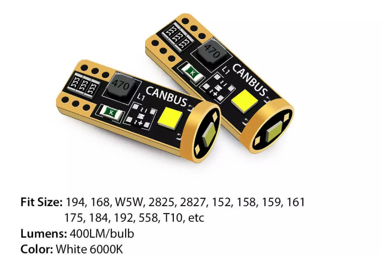 T10 LED White License Plate Lights