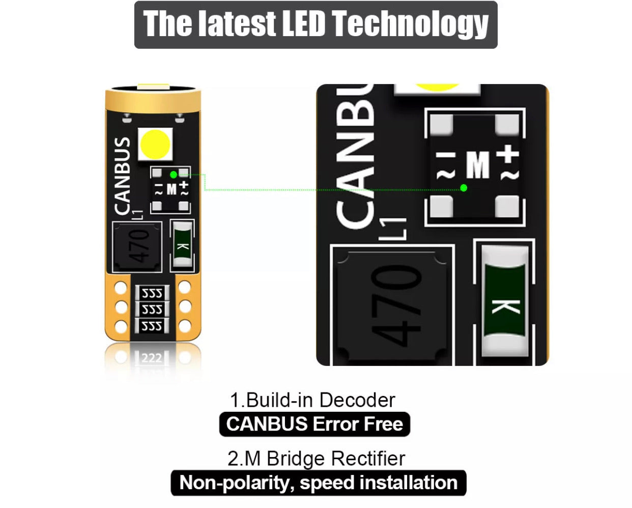 T10 LED White License Plate Lights