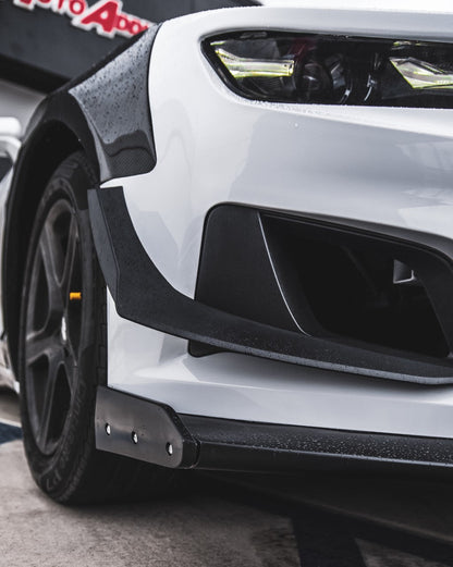 2019-2025 Chevy Camaro ZL1 1LE Track Package Front Bumper Conversion 13pcs Full Kit Flat BLK for Non-RS Headlights