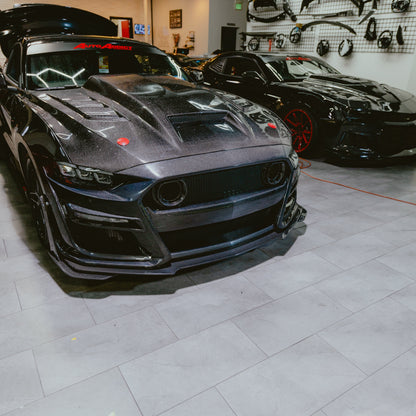 2018-2023 Ford Mustang GT500/Mach1 Combo Double Sided Full Carbon Fiber Track Package Front Bumper Conversion