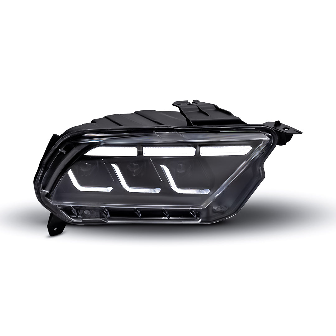 2010-2014 S197 Ford Mustang S650 Style LED Headlights W/ Amber Sequential Turn Signal (Pair)