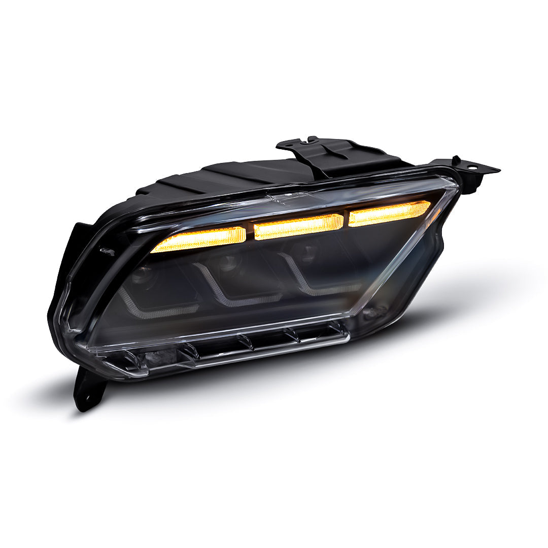 2010-2014 S197 Ford Mustang S650 Style LED Headlights W/ Amber Sequential Turn Signal (Pair)
