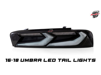 2016-2018 CHEVY CAMARO UMBRA LED TAILLIGHTS GLOSS BLACK/SMOKE LENS