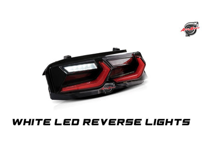2019-2025 CHEVY CAMARO VELOX LED TAILLIGHTS GLOSS BLACK/RED LENS