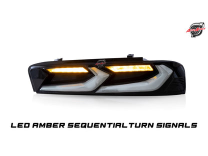 2016-2018 CHEVY CAMARO UMBRA LED TAILLIGHTS GLOSS BLACK/SMOKE LENS